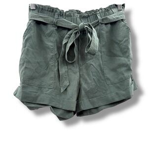 Aerie Olive‎ 100% Lyocell Green Mid Rise Paperbag Waist Shorts Sz S NEW